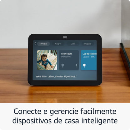 Novo Echo Show 8 (3ª geração) | Smart display com áudio espacial, hub de casa inteligente e Alexa