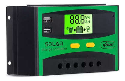 Controlador De Carga Painel Solar Pwm 20a 12v Ou 24v Usb Lcd